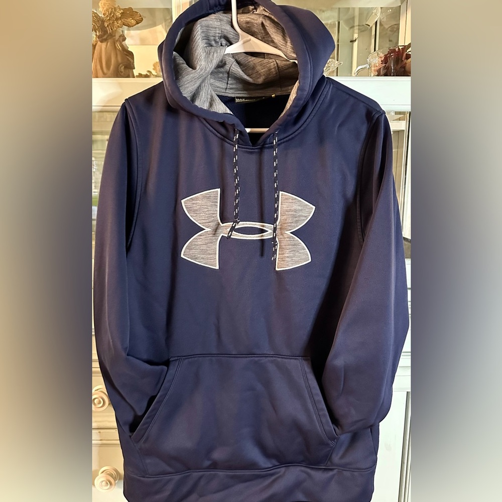 Under Armour Dark Blue Hoodie with Gray Logo